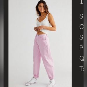 BOYISH PANTS - THE TOBY IN LAVENDER FREE PEOPLE